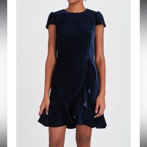 Alice & Olivia velvet dress navy blue
